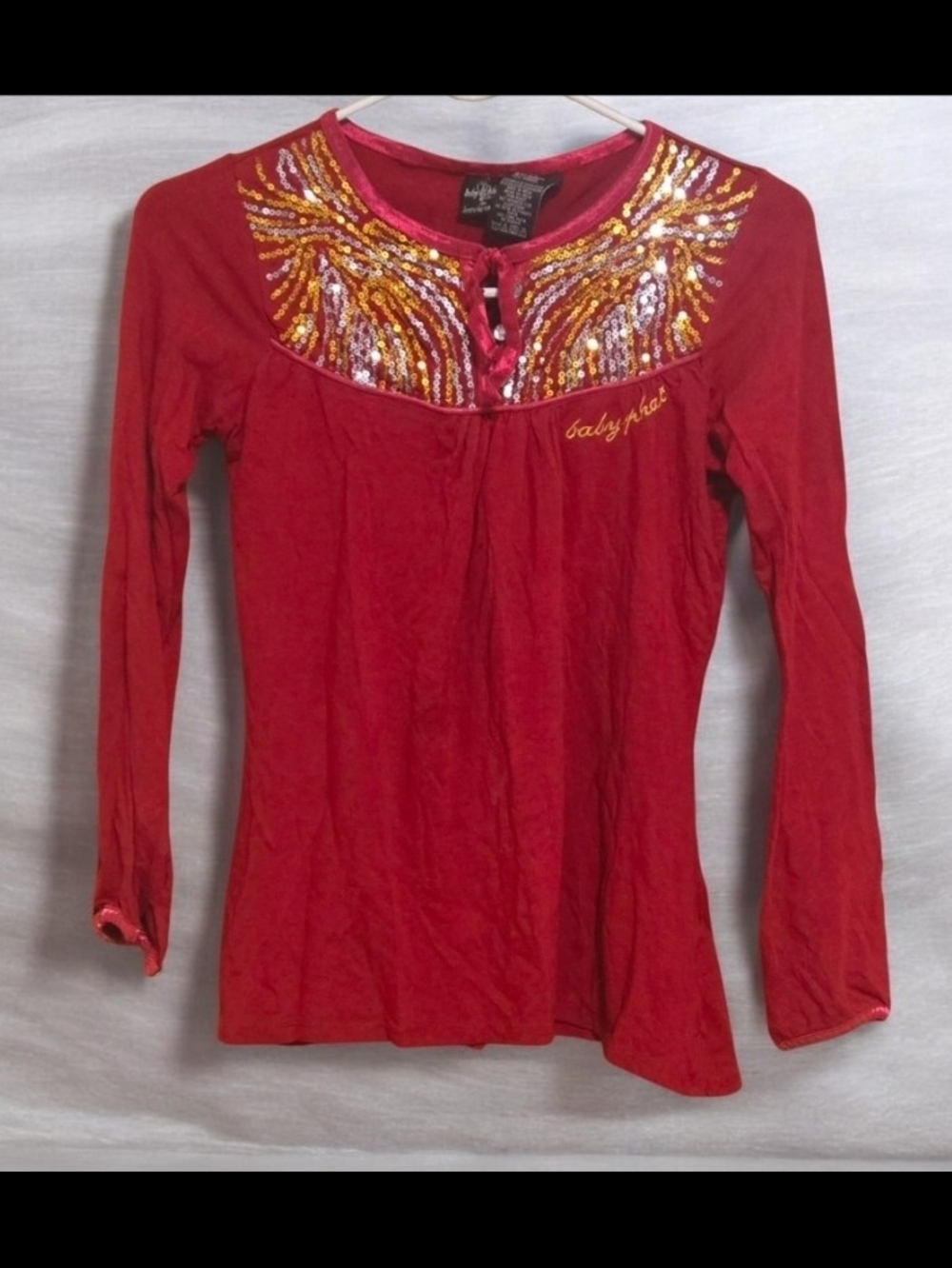 BABY PHAT RED SPARKLY FASHION GIRL TOP
